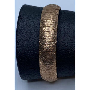 Bronze Italy Dyadema Fashion Bangle Bracelet Rose Gold Color 7.75” long 1855